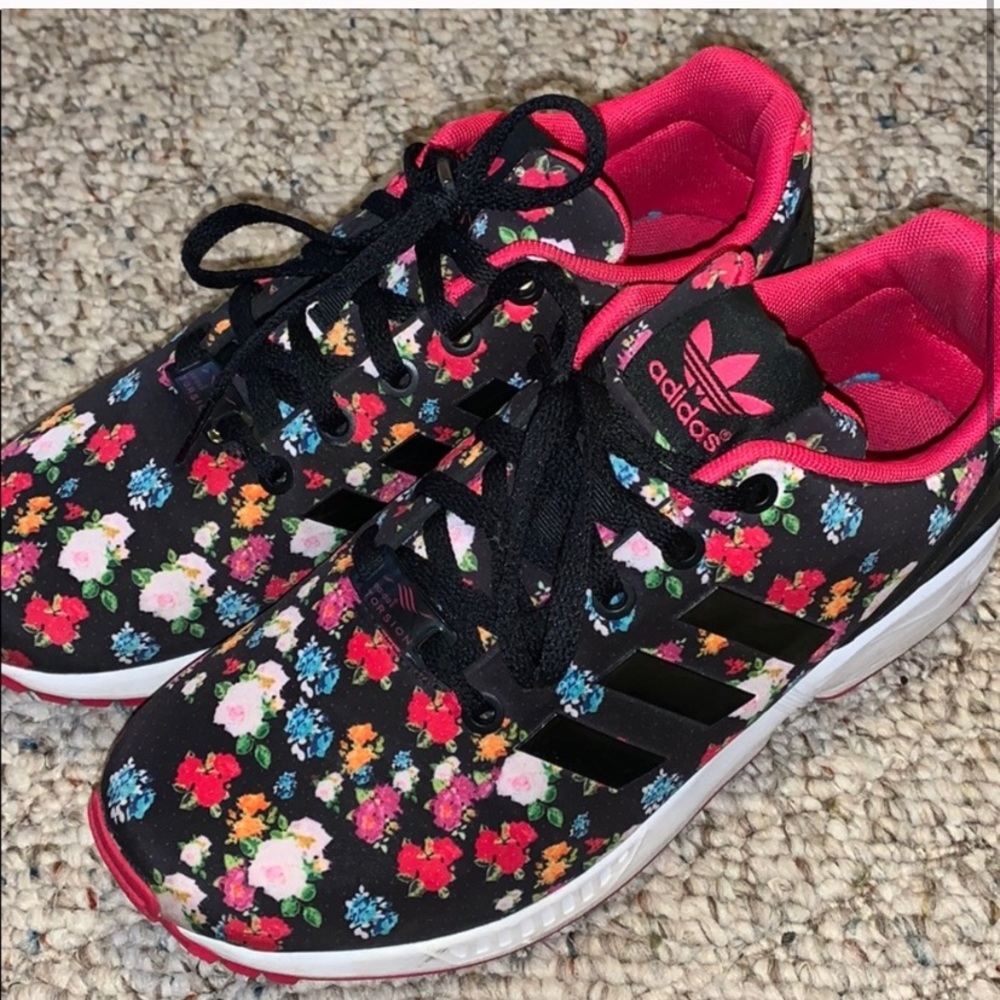 Adidas black floral torsions
